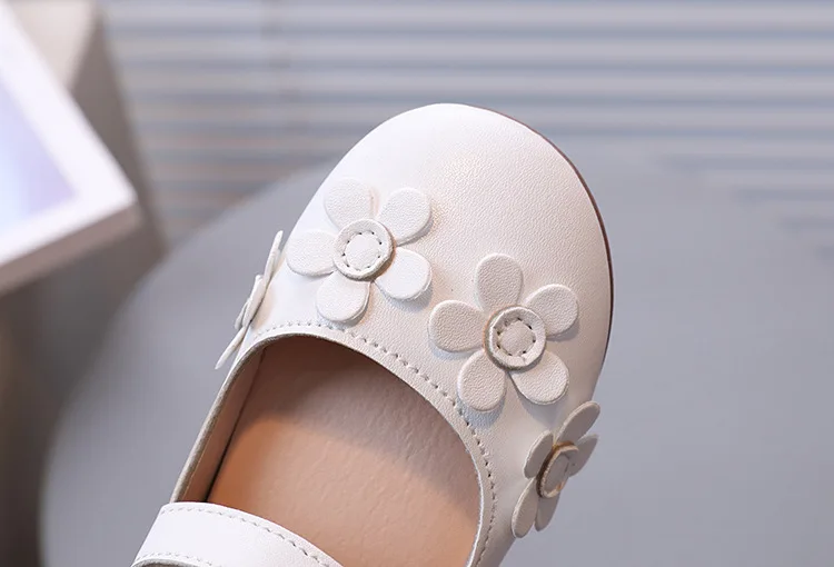 Retro-Lederschuhe im britischen Stil für Kinder und Mädchen, rutschfeste, weiche Sohle, lässige Lederschuhe für Babys, Prinzessin, elegante Blumenschuhe – Detail 13