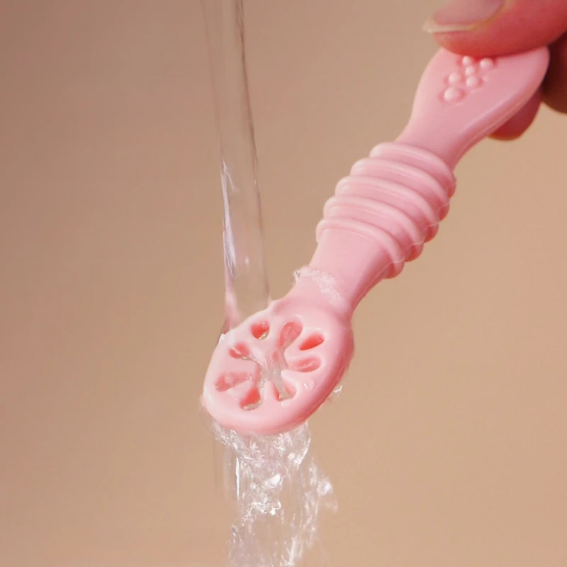 Silicone feeding set 2PCS baby spoon fork set soft silicone sticky spoon children cutlery training kids feeding tableware kitchen accessories