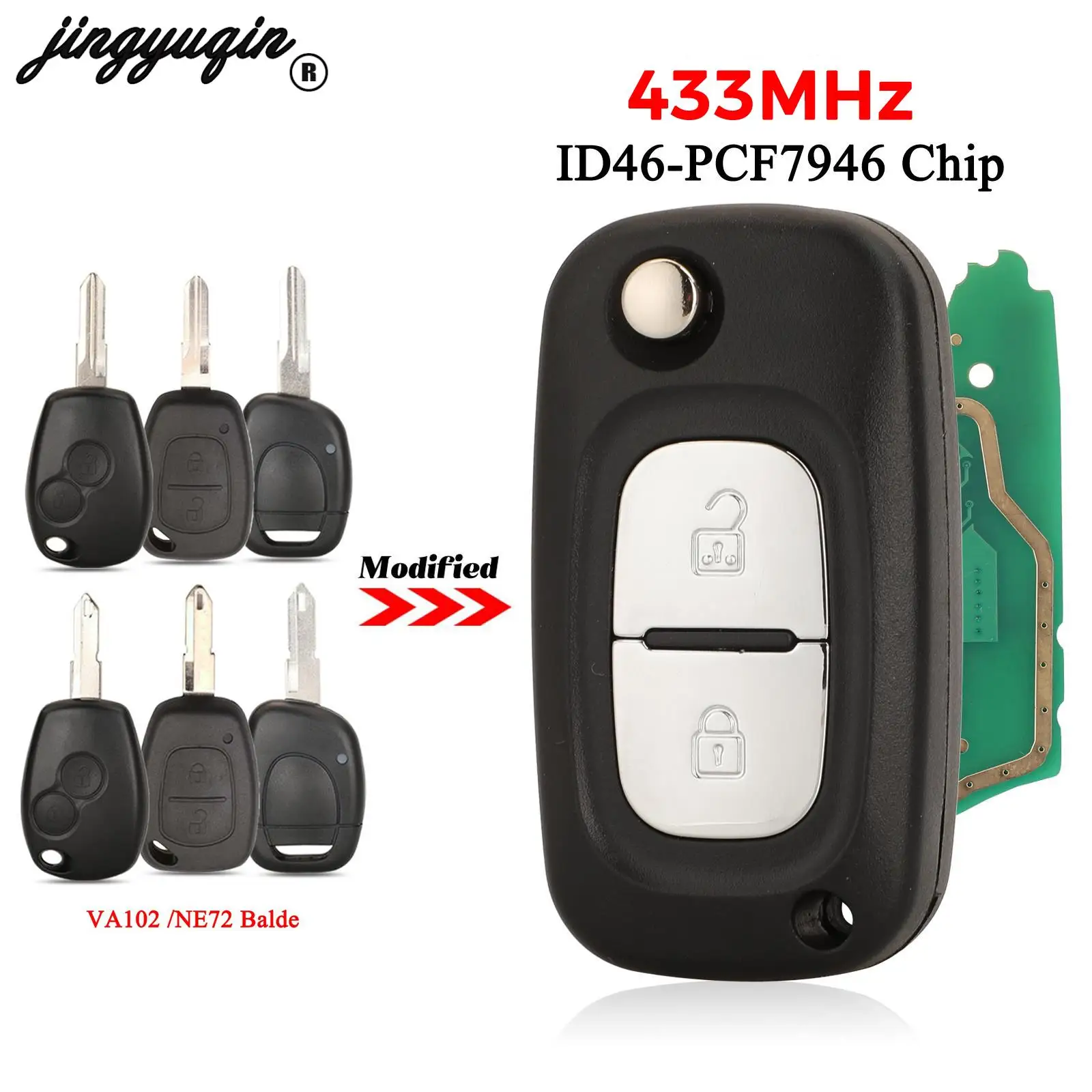 2 Custodi Per Chiave Auto A 2 Pulsanti, Compatibili Con Vivaro, Kangoo, Movano, Primastar, Lama VAC102/NE73, Solo Guscio - 4