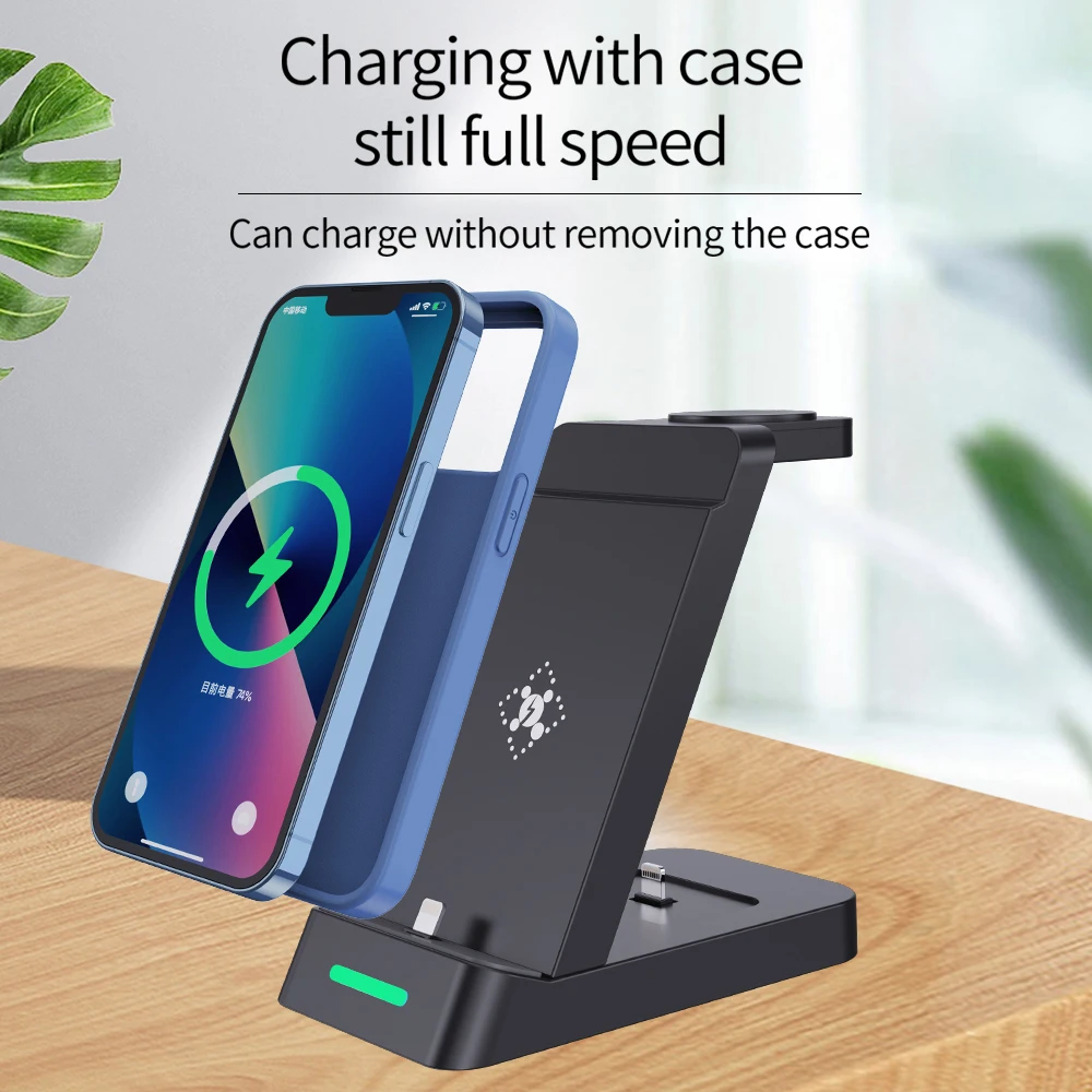 3 in 1 Wireless Charger Fast Charging Station for iPhone 14 Plus 13 12 Pro Max 11 XS Max XR 8 iWatch 7 6 SE 6 5 4 AirPods Pro 2