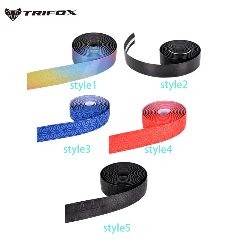 

TRIFOX Road Bike Handlebar tapes blue white gold teal Gradient color EVA PU Tape Durable Shock-Proof Bartape