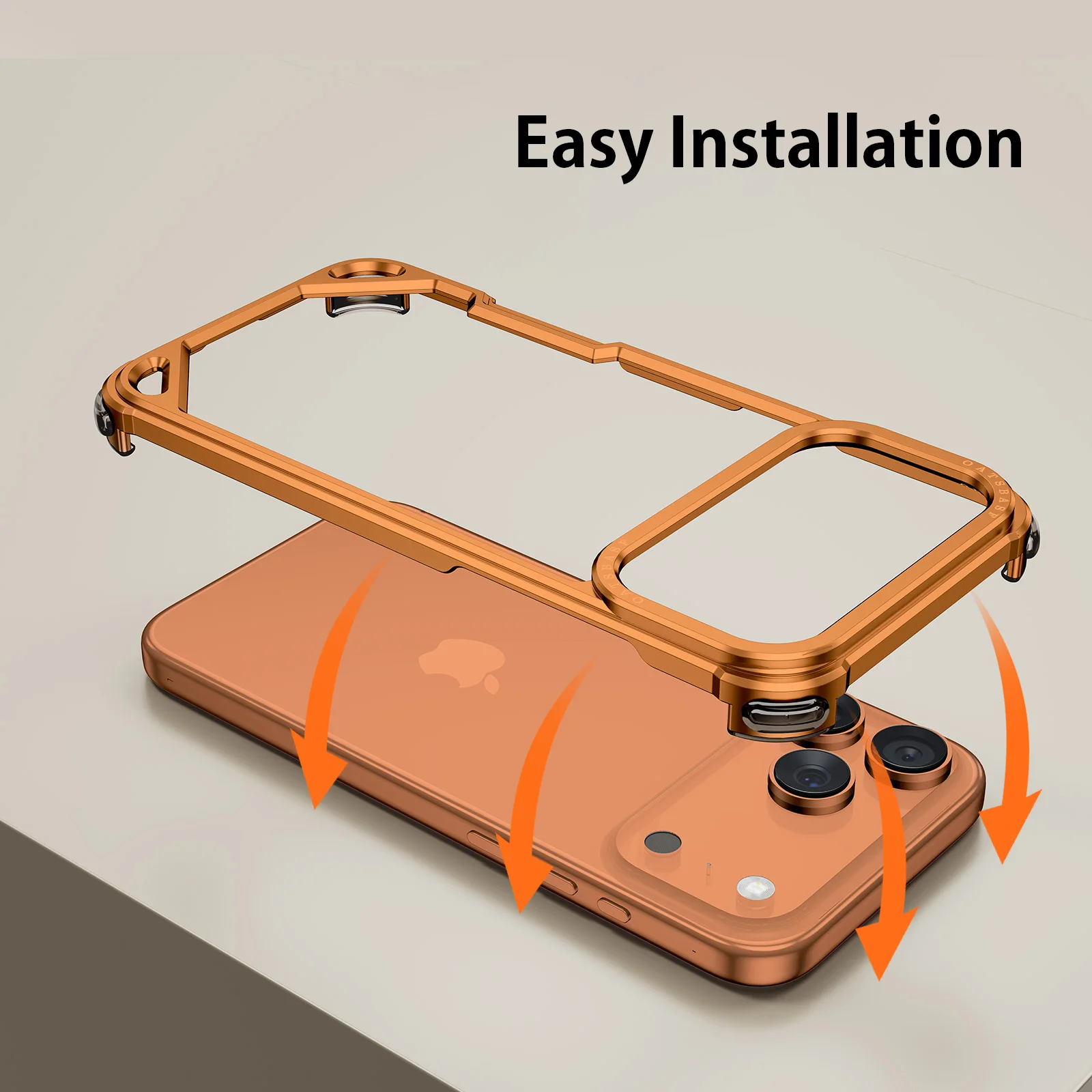 Ultra-Thin Minimalist Metal Phone Case with Wireless Charging Support