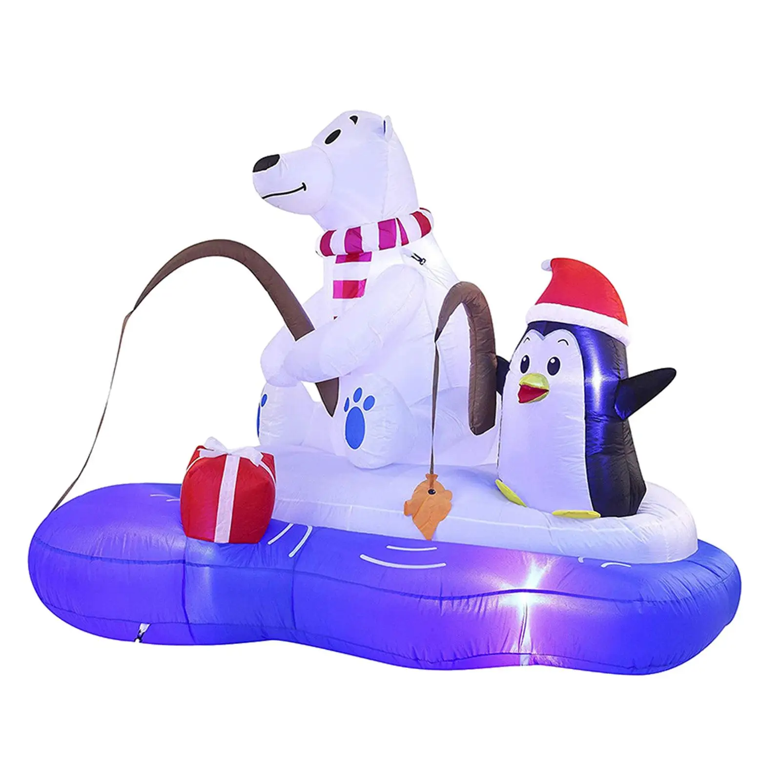 

180cm Christmas Inflatable Decoration with LED Lights EU 220V Adapter and Penguin Shape Cute for Holiday Party Sturdy