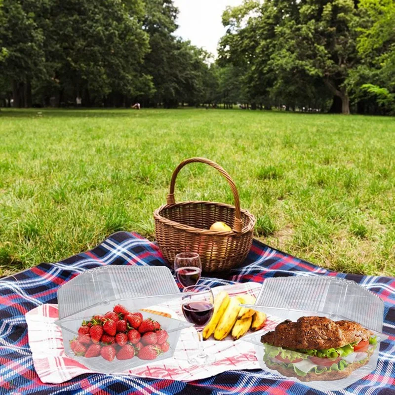 100 Pieces Cake Slice Boxes Individual, Cake Boxes For Portions, 7.3 Inch Food Takeaway Containers For Muffin,Salad