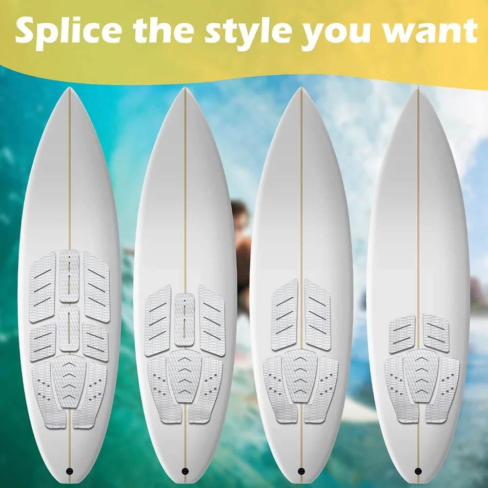 Surfboard Traction Pad 9pc/lot surfboard 3M grip back glue foot pad EVA Foam non-slip mat premium traction surfboard back glue pad paddle board sheet