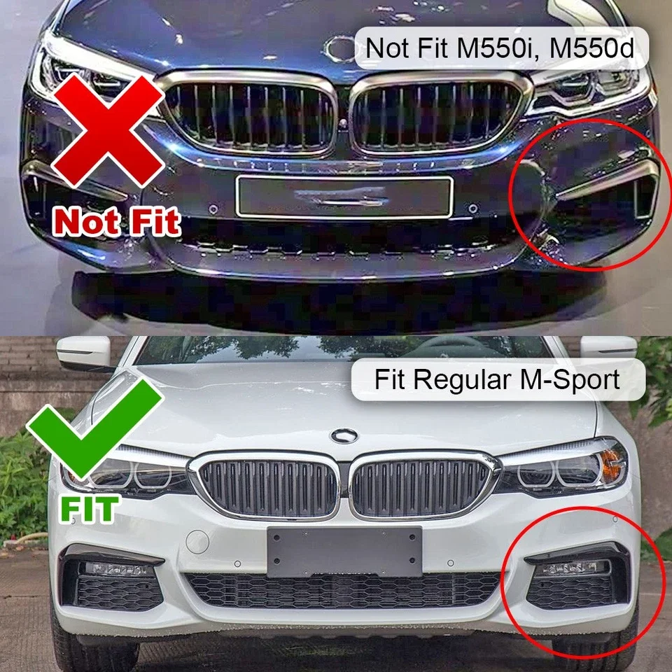 BMW 5 시리즈 G30 G38 M 스포츠 2016-2020 프론트 범퍼 안개등 아이리드 커버 트림 51118070541 51118070542 아이브로우 프레임 커버