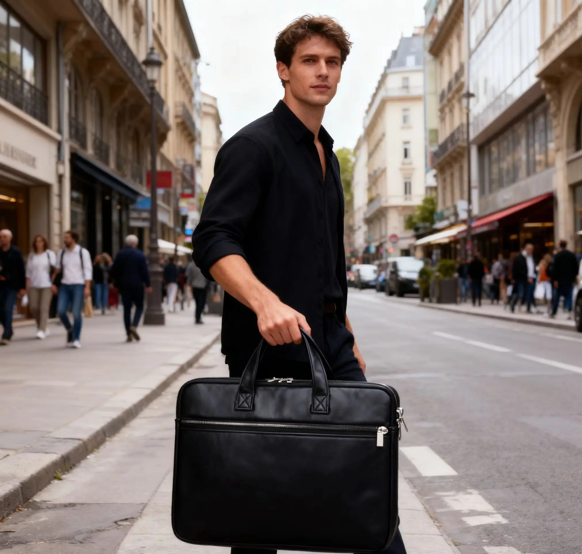 Elegant Multi-Size PU Leather Laptop Bag - Premium Protection