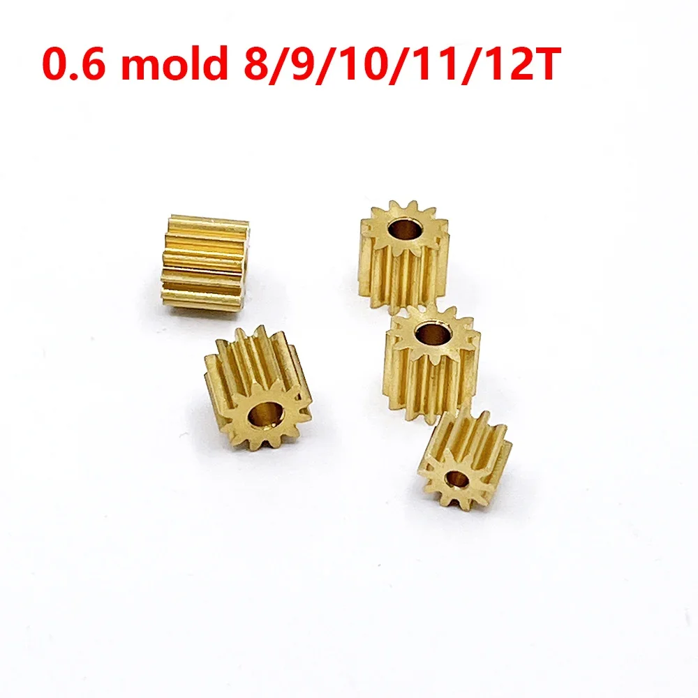 

0.6 Modulus Brass Copper Metal Gear 8T 9T 10T 11T 12T Toy Car Motor Spindle Pinion Gearwheel Fit 2mm 2.3mm 3mm 3.175mm Shaft