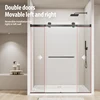 bothroom shower door 56-60" W X 76" H  Shower Door  10mm clear tempered glass bathroom door, dumb black stainless steel shower s 2