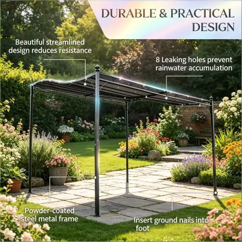 Wall-Mounted Metal Pergola 5
