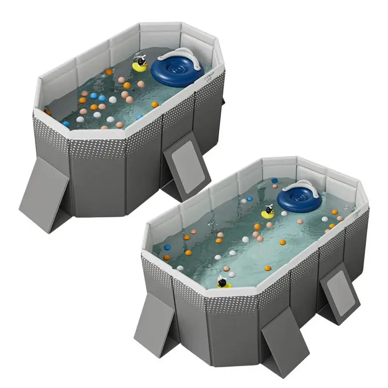 

Home Swimming Pool Family Portable Foldable Pool For Outdoor Double Drainage Design Small Kid's Pool For Home Garden Backyard