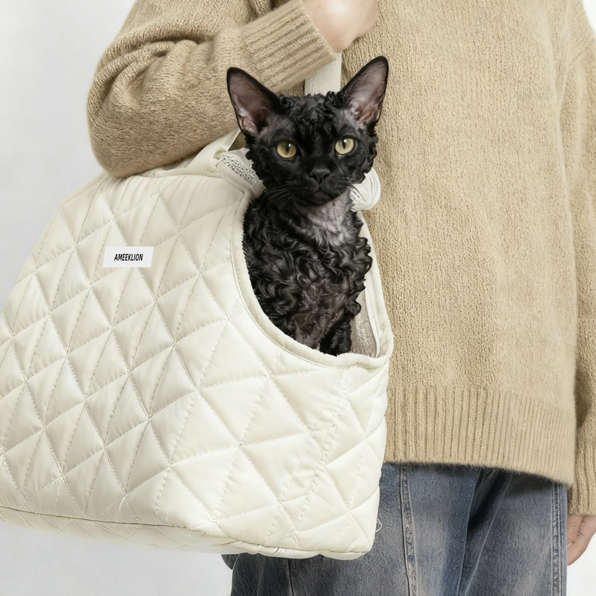 Borsa per Gatti Portatile per Uso Esterno, Zaino Caldo Invernale per Animali Domestici, Borsa Traspirante per Cani Piccoli, Trasportino per Piccoli Animali - immagine 2