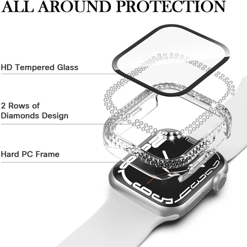 Luxury Diamond Protective Case with Tempered Glass