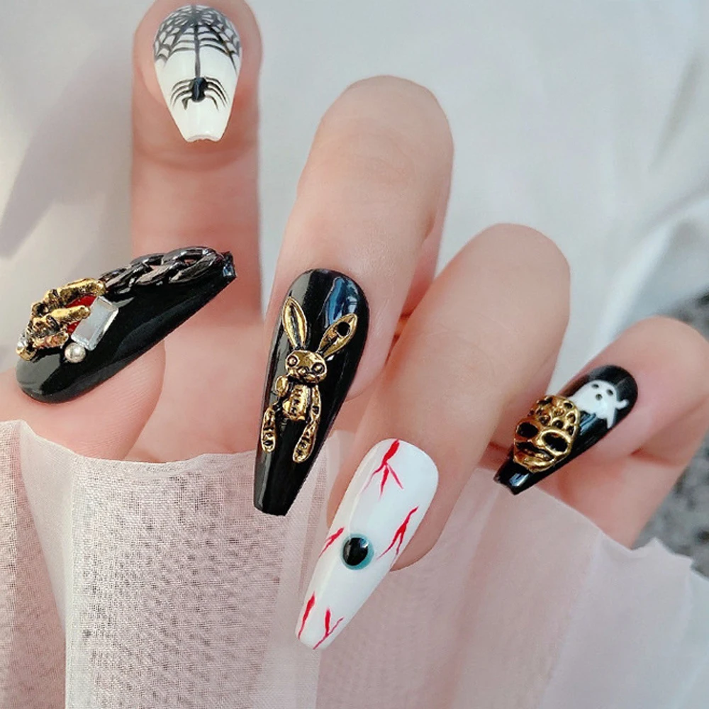 Halloween Nail Art Skull Hand Charms Spider Hands 3D Design for Nails DIY  Decor