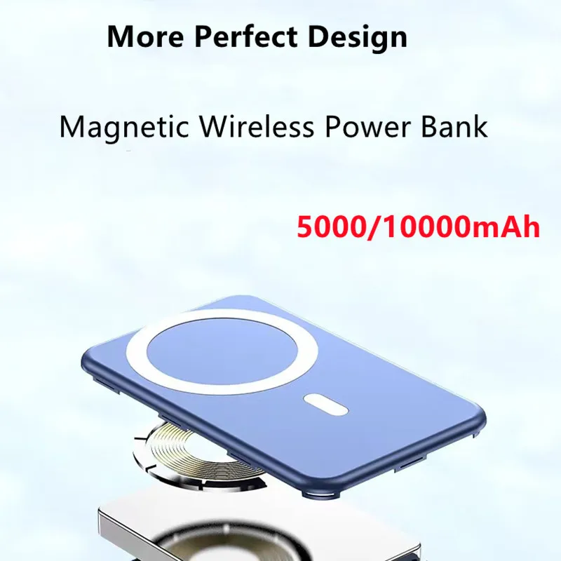 magnetic wireless power bank Magnetic Suction Wireless Charging Treasure PD22.5W Fast Charging Mobile Power Phone  Card Battery External Power For Apple top power bank
