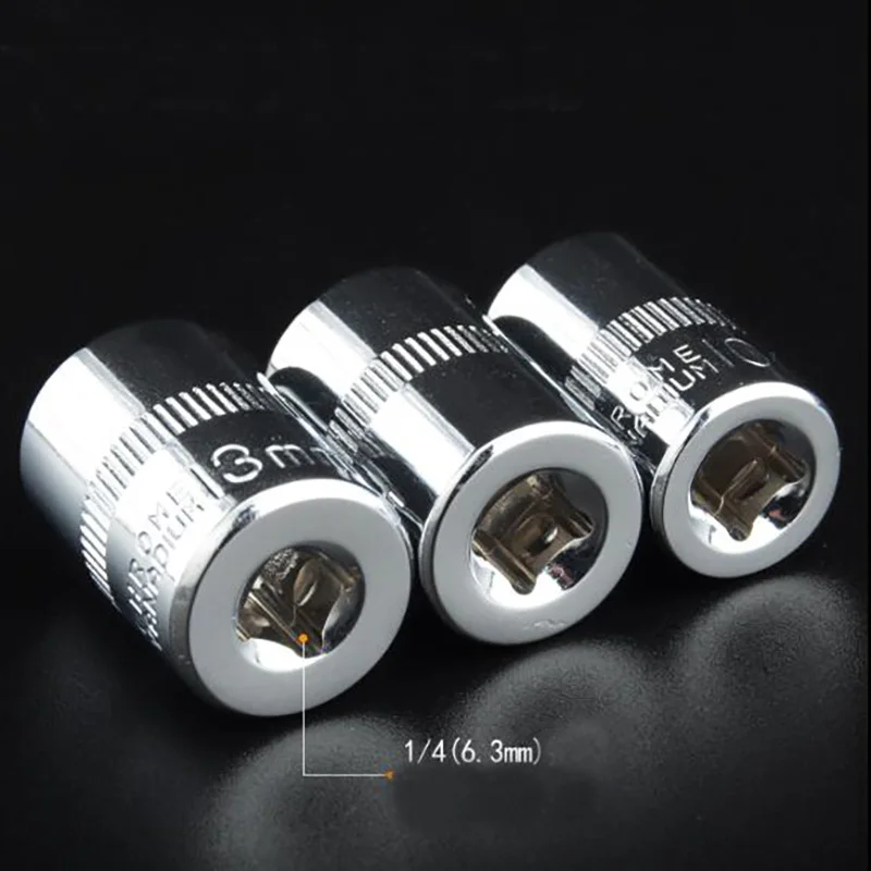 Short 25mm 1/4 Inch Drive 6 Point Socket 4mm 4.5mm 5mm 5.5mm 6mm 7mm 8mm 9mm 10mm 11mm 12mm 13mm 14mm