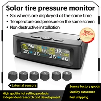 Tire pressure monitoring automatic safety alarm system solar tire temperature monitoring truck RV TPMS 6 sensor - Image 3