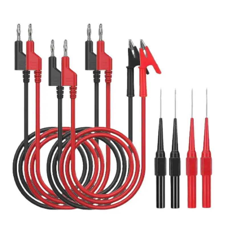 

Auto Copper Test Leads Set with Banana Plugs for Automotive Durable Crocodile Clamps and Precise Wires Car Battery Jump Cables