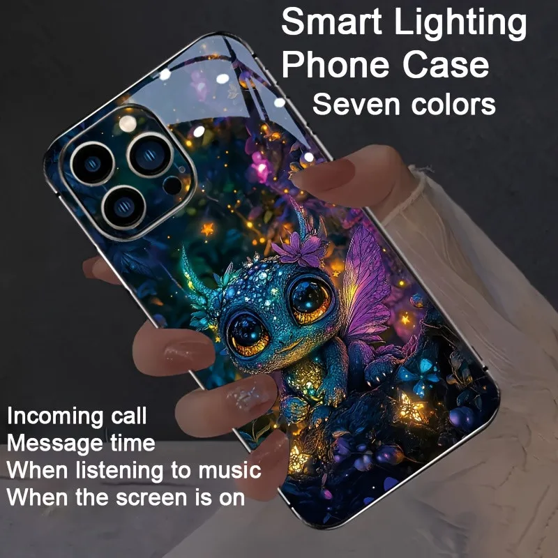 Flame Dragon Illuminated LED Glass Phone Case
