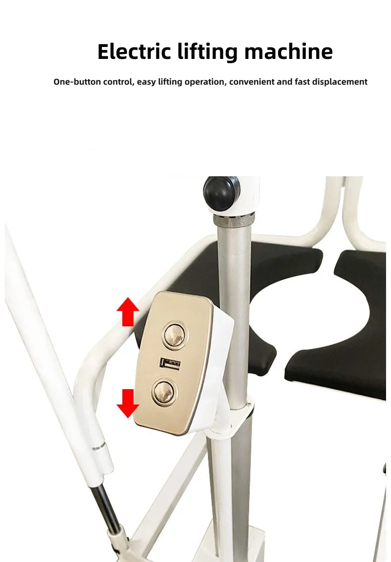 Stainless steel pedal adjustment disabled lift wheels chair toilet bath Chair for elderly/disable 3