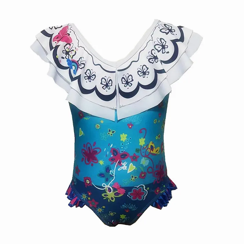 Sisters Matching Swimwear Isabella Mirabel Girls Encanto Madrigal Cosplay Swimsuit Costume Girl And Mom Princess Costume 3
