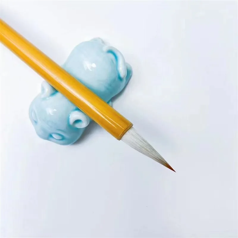 Bamboo ZhongKai Calligraphy Brush Pen Woolen Chinese Painting Brush Soft Wool Hair Medium Regular Script Writing 5 Pcs calligraphy brush paint brush