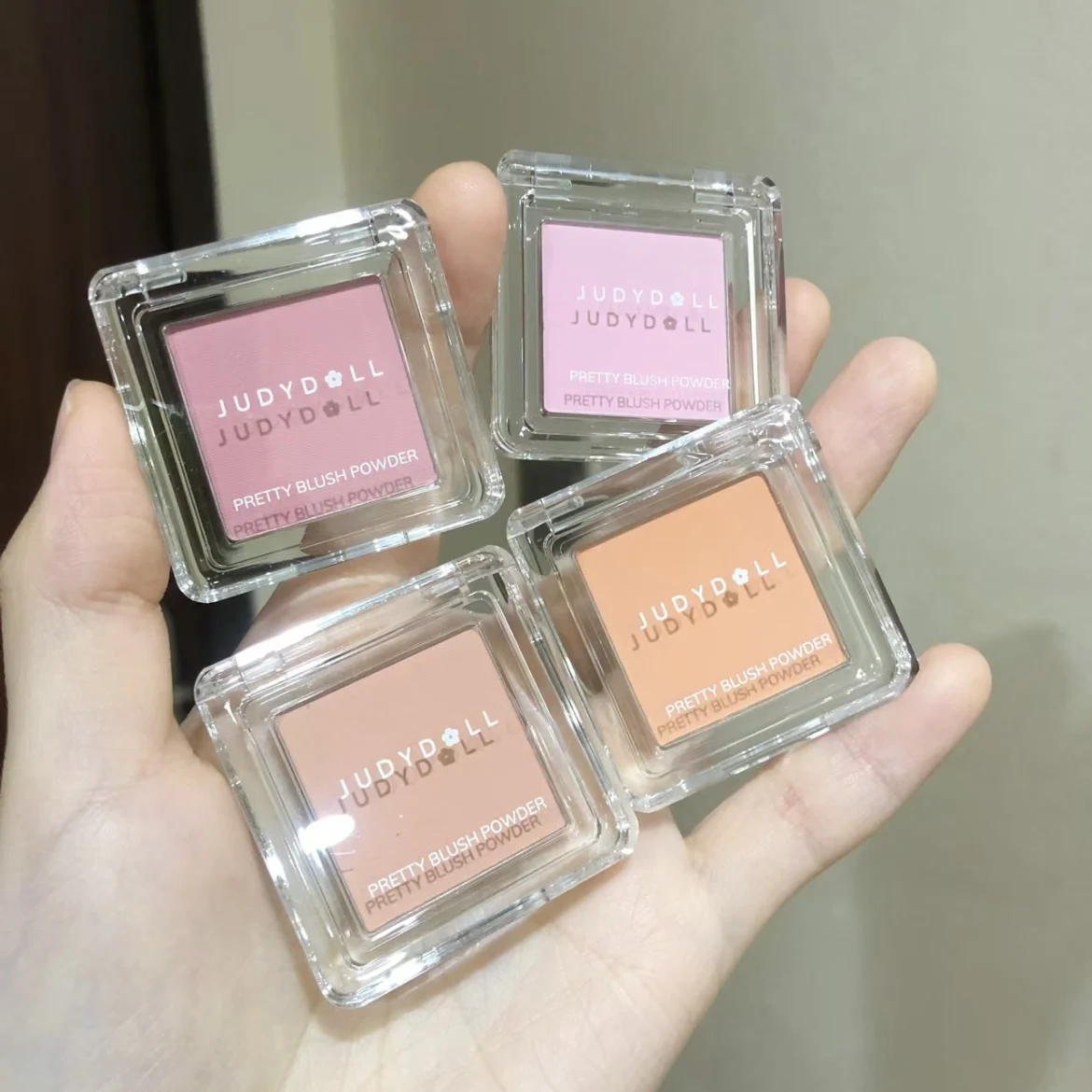 Judydoll Monochrome Powder Blusher Portable Silky Nude Apricot Multipurpose Eyeshadow Roasted Natural Brighten Skin Tone Makeup