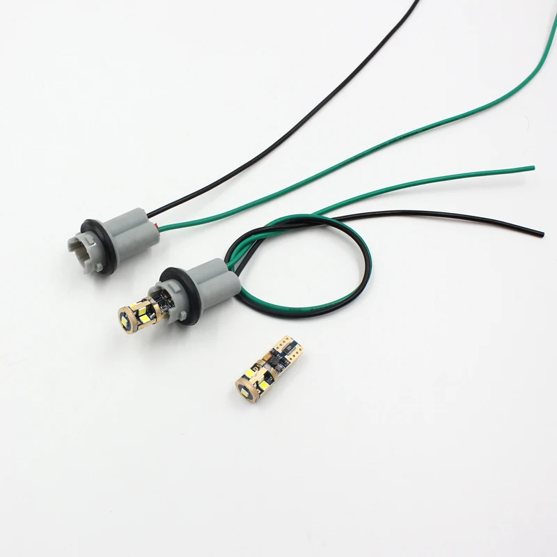 Car Bulb Socket 2pcs T10 socket holder W5W 168 194 t15 Car Auto Truck Light Instrument LED Bulb Connector adapter holder 30cm wire cable
