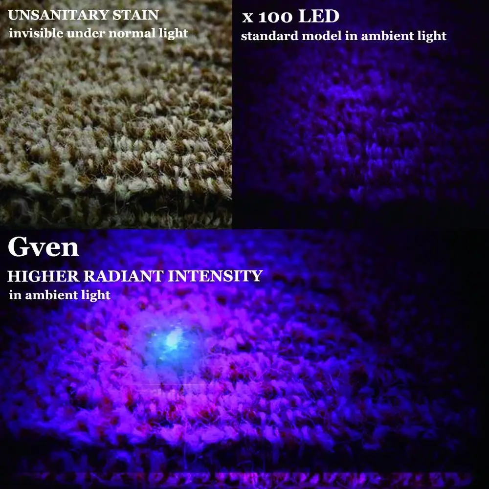 UV 손전등 100LED LGUIY 자외선 토치 램프 395nm 자외선 블랙 라이트 애완 동물 강아지 고양이 버그 탐지기 UV 보호 안경
