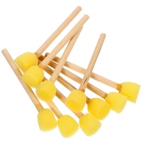 10/20pcs Round Sponges Brush Set Stencil Sponge Brushes DIY Painting Sponges Children Drawing Craft Brushes with Wood Handle 1