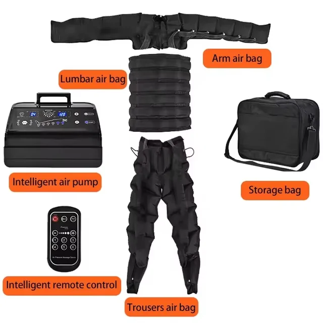 Appareil de pressothérapie à compression d'air pour les pieds, bottes de récupération musculaire des jambes, machine de drainage lymphatique, physiothérapie relaxante, 8 chambres 1