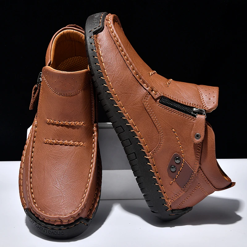 Leather Men Casual Shoes Handmade Breathable Mens Loafers Fashion Men Sneakers Moccasins Luxury Brand Boat Shoes