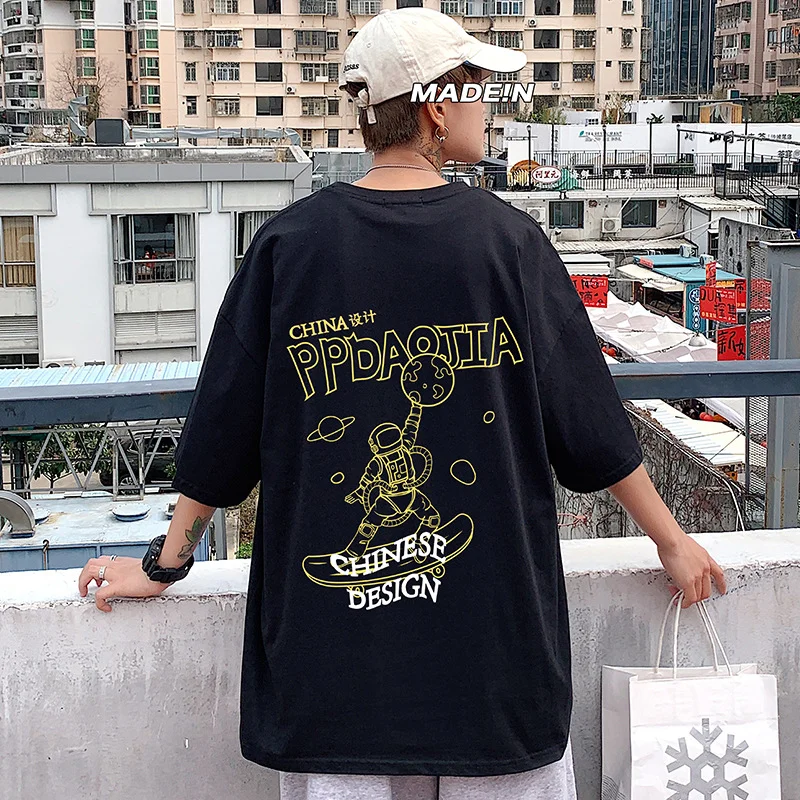 

New Summer Men's Casual Daily Clothing Fashion Oversize Cartoon Printing T-shirts O-neck Short Sleeve Breathable Top for Men