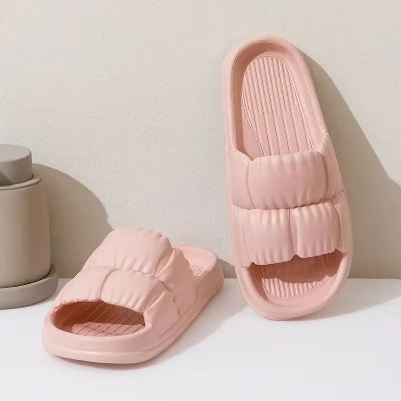 Flower indoor home slippers summer simple anti slip men's and women's lightweight EVA spring cool slippers soft bottom bathroom 4