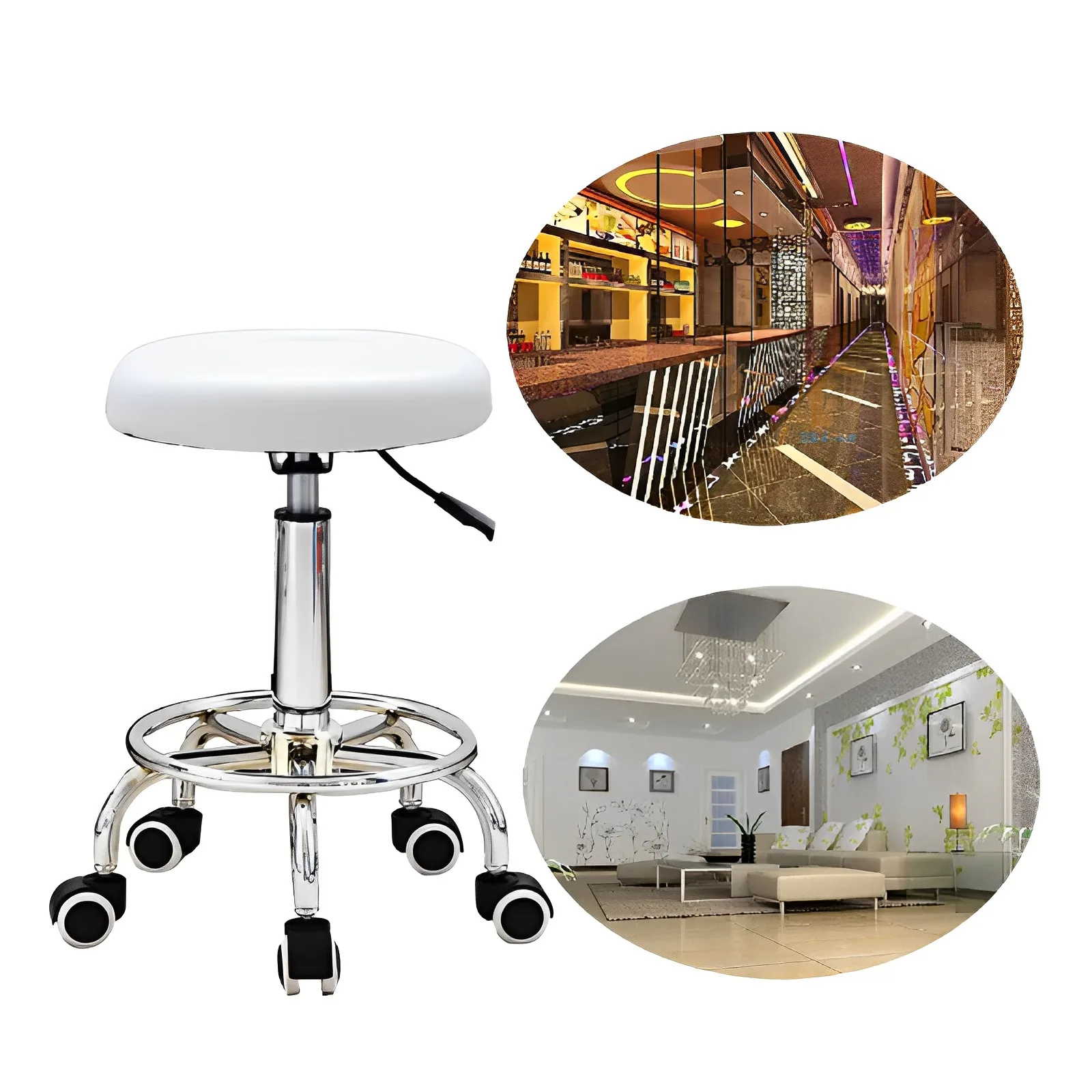 360° krása aula rotujícího práce židle 44-57cm výšku nastavitelný hydraulické kolejových rotujícího stolice pro home/office/bar černá bělouš