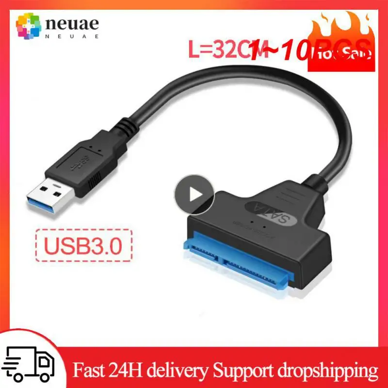 

1~10PCS 3.0 2.0 SATA 3 Cable Sata To USB 3.0 Adapter Up To 6 Gbps Support 2.5 Inch External HDD SSD Hard Drive 22 Pin Sata III