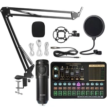 

Microphone BM 800 Condenser Bundle Professional Studio Microphone Live Sound Card Wireless Adjustable Mic Suspension Scissor Arm