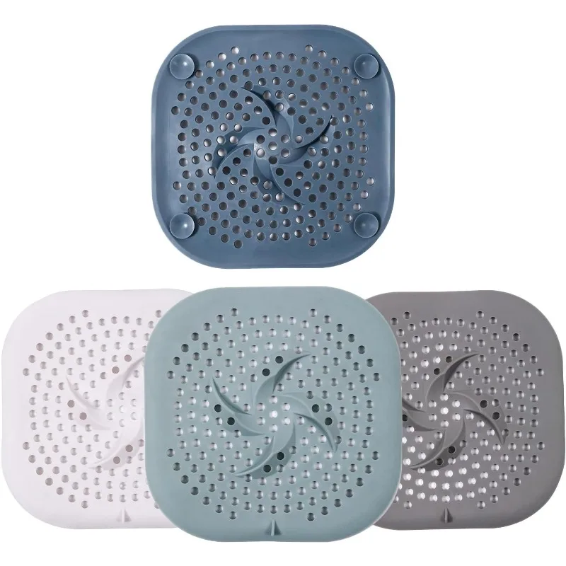 Shower Drain Hair Catcher Drain Cover Bathroom Tub with Suction Cup 5.9 Inches Silicone Sink Strainer for Bathtub Kitchen