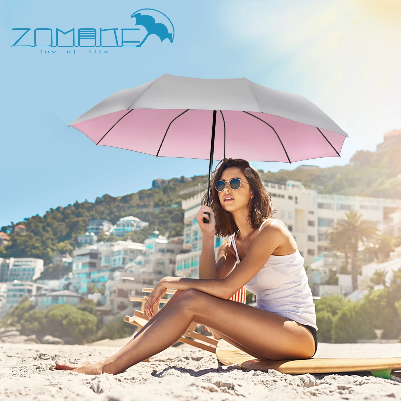 ZOMAKE utomatic Folding Umbrella Travel Umbrella UV Protection Small Portable Sun Umbrellas Compact Paraguas AWindproof