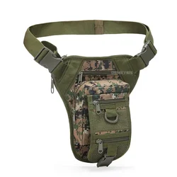 Tactical Adventure Waist & Leg Bag - Adjustable Hiking & Hunting Pack with Molle System (Woodland digital)