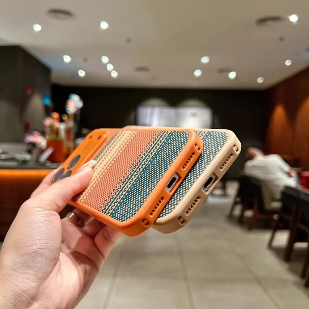 Luxury Carbon Fiber Pattern Phone Case - Magnetic Wireless Charging & Lens Protection