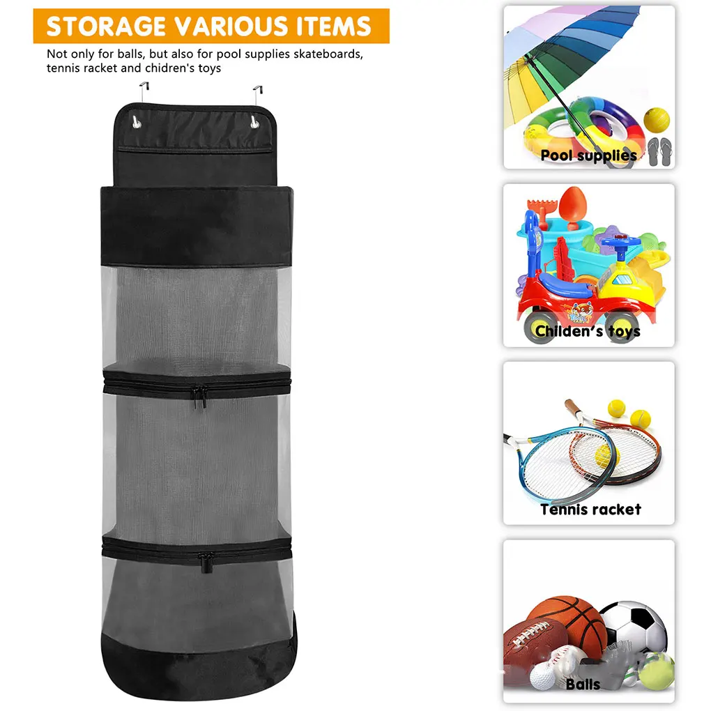 Door Hanging Basketball Hanging Bag Children&rsquo;s Toy Storage Basket Oxford Cloth Sports Equipment Football Storage Container