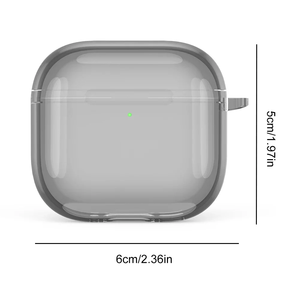 Clear TPU Shockproof Case Cover for Wireless Earphones with Carabiner