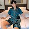 Couleur unie vêtements de nuit soie Satin Pyjamas Couple ensemble à manches courtes Pyjamas costume Pijama femmes hommes vêtements de détente grande taille Pj ensemble