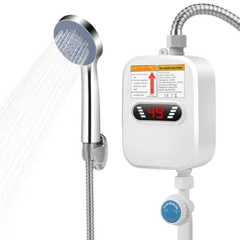 3500W Electric Instantaneous Water Heater 220 V Mini Shower Water Heater with Shower Head for Kitchen Bathroom Home 1