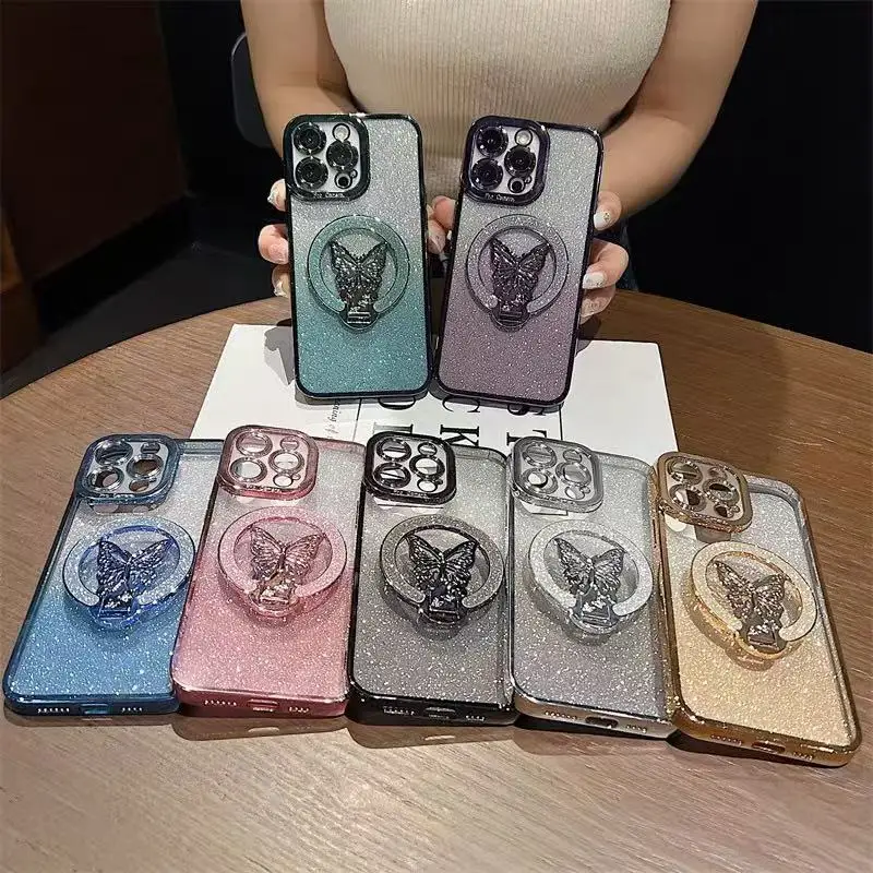Butterfly Ring Stand Phone Case with Enhanced Grip and Stylish Protection
