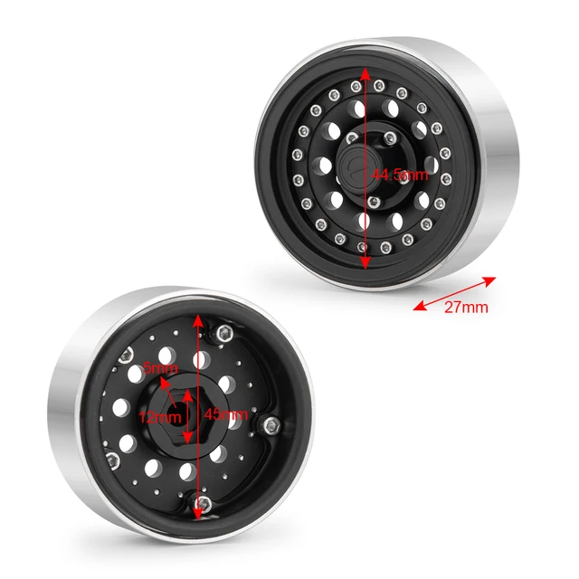 1.9 Beadlock Wheels HopsupRC Aluminum Beadlock Wheel Hub Rim - 1.9 ...