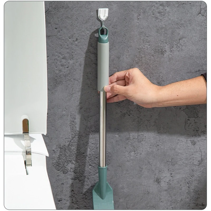Description Picture 5 of itemNew Bathroom Toilet Bowl Brush with Plastic Long Antislip Handle Curved Cleaner Wall Hanging Scrubber Deep Cleaning Tool