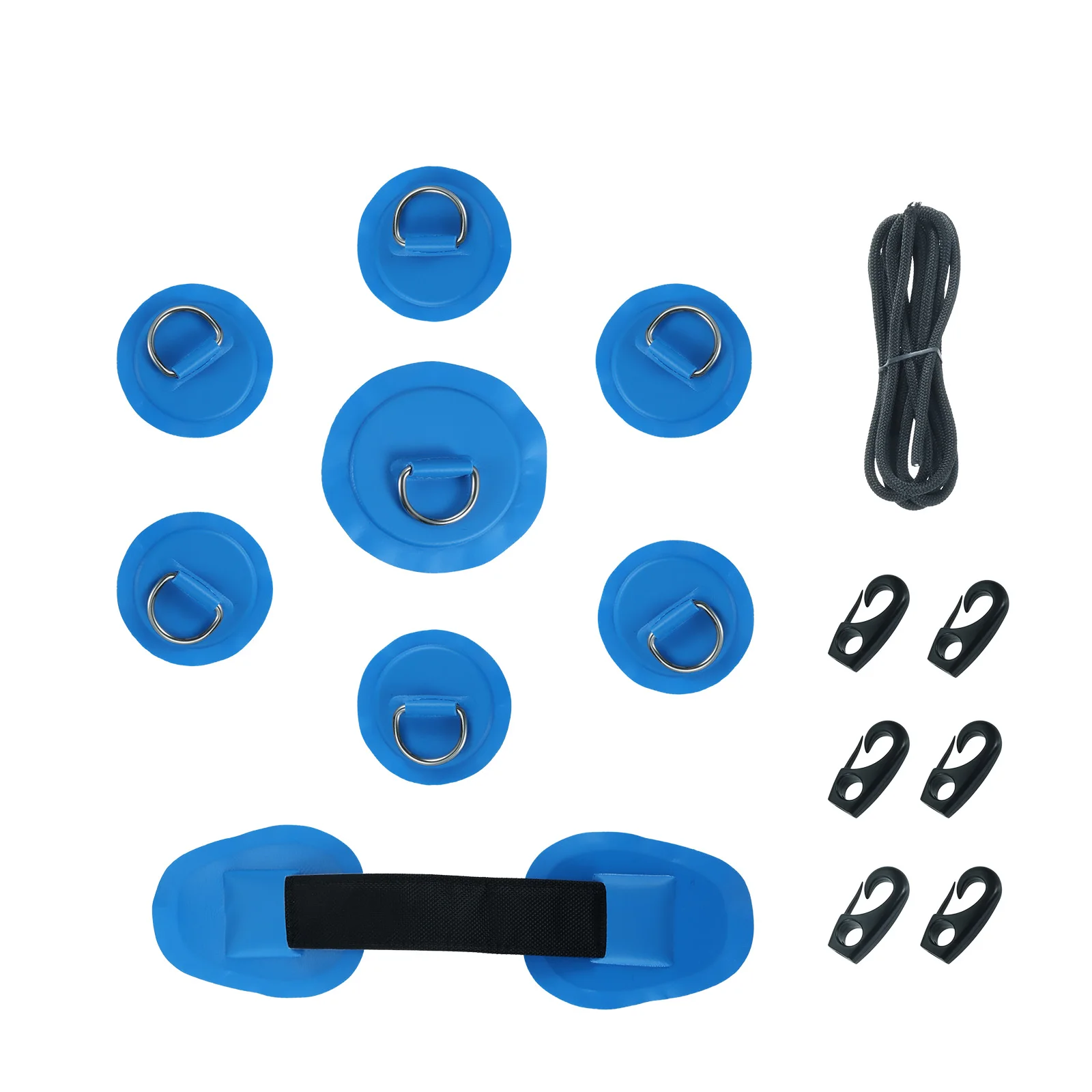 14Pcs D-Ring Patch Kayak D Ring Pad & Elastico Bungee Shock Cord Con Ganci Bungee Deck Rigging Kit Per Gommone Sup Canoa