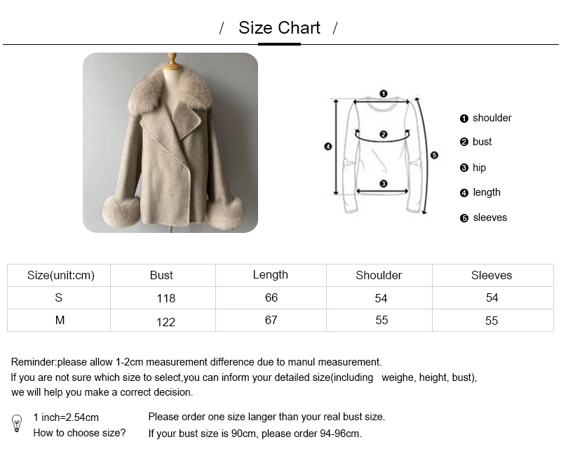 Women's wool coat with real fox fur - front view showing elegant design